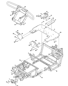 Frame And Bumper Diagram and Parts List for 46G 4X4-EFI-1G202Z-1G313Z-37BMD710 Cub Cadet Lawn Tractor Accessories